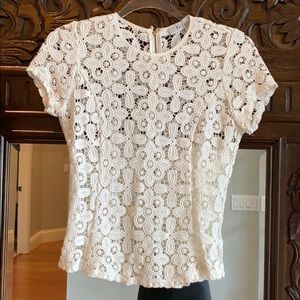 white lace tee from intermix